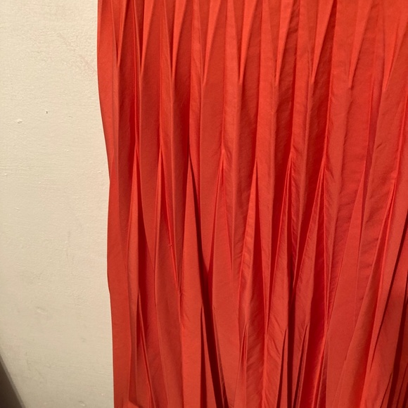 Anne Klein Orange Pleated Retro 50's Summer Dress sz10 - Picture 5 of 13